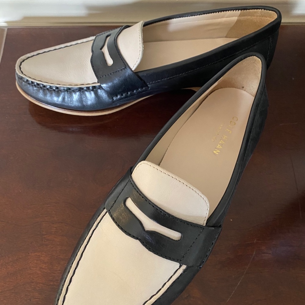 Black and white shoes